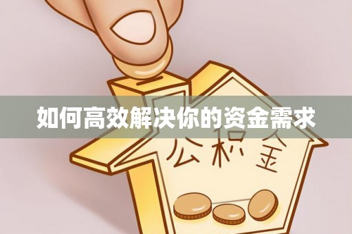鸡泽如何高效解决你的资金需求